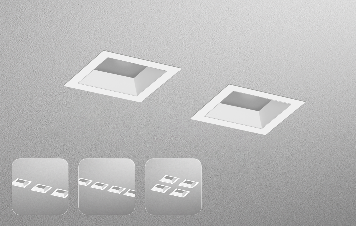 2" Spaced Aperture Square Flange Downlight